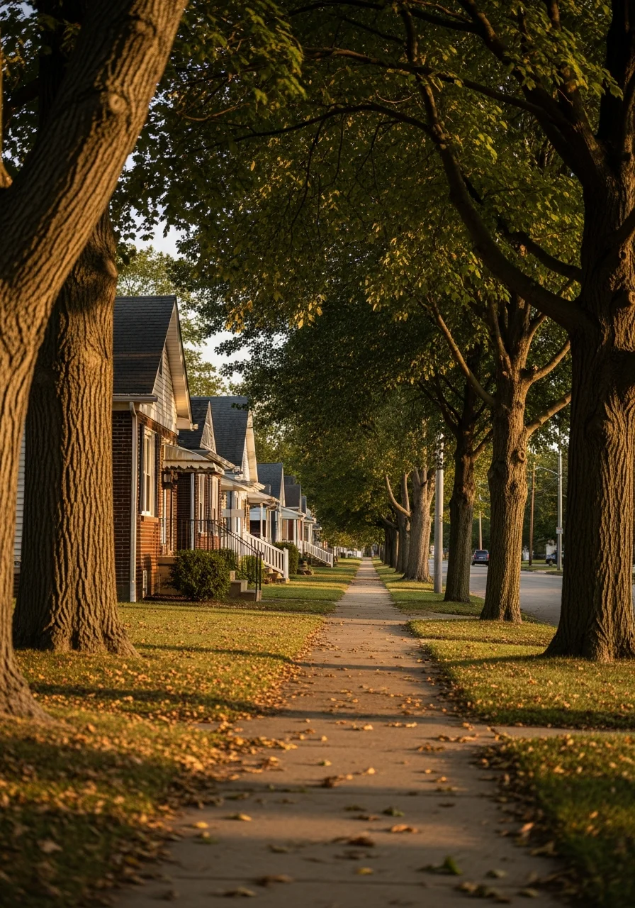 Residential street in Jackson with well-maintained homes, mature trees, and sidewalks typical of the town's established neighborhoods.